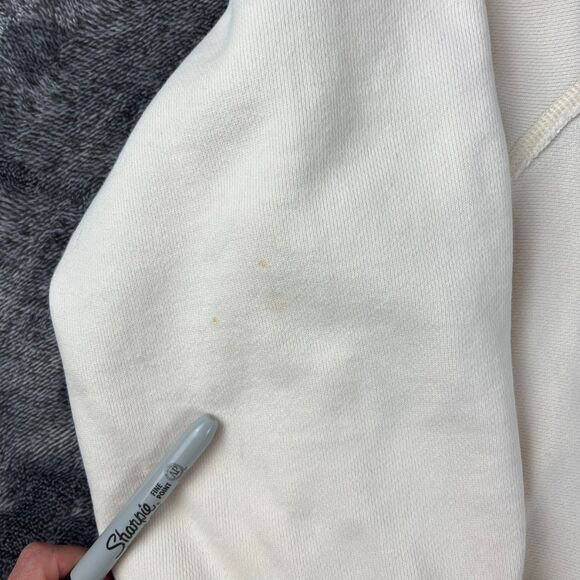 Vtg Y2K Abercrombie & Fitch Waffle Hoodie Pullover Spellout Distressed Men's L* - Picture 5 of 16